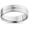 Pompeii3 Mens Gold Flat Comfort Fit Wedding Ring Band 14k White Size Selectable In Multi