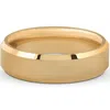 Pompeii3 Mens Gold Plated Tungsten Ring 6mm Comfort Fit Brushed Beveled Edge Wedding Band In Gold