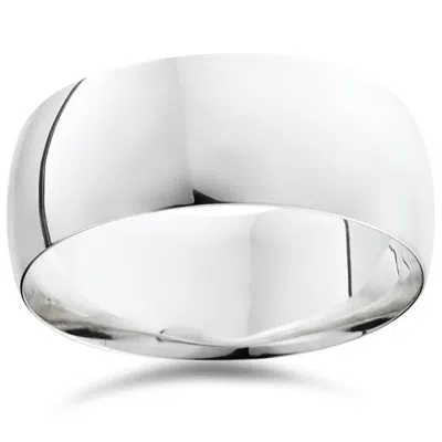 Pompeii3 Mens High Polished Wedding Band 14k White Gold Size Selectable In Multi