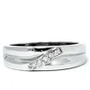 Pompeii3 Mens High Polished White Gold Diamond Anniversary Ring In Multi