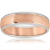 Pompeii3 Mens Rose & White 14k Gold Two Tone Band Size Selectable In Multi