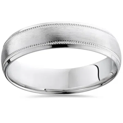 Pompeii3 Mens Satin White Gold Wedding Band 6mm Size Selectable In Multi