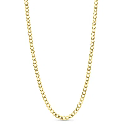 Pompeii3 Mens Solid 14k Yellow Gold 22" Curb Chain With Lobster Clasp 8.5 Grams 3mm