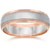 Pompeii3 Mens Two Tone 14k Rose Gold Wedding Band In Multi