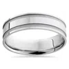 Pompeii3 Mens White Gold 6mm Polished Wedding Band Size Selectable In Multi