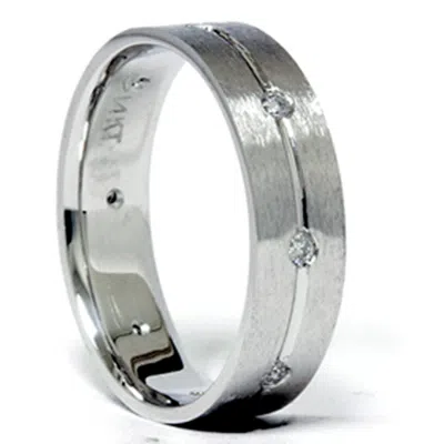 Pompeii3 Mens White Gold Comfort Fit Si Diamond Wedding Band New In Multi