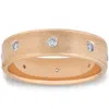 Pompeii3 Mens Yellow 14k Yellow Gold Brushed Diamond Wedding Band In Multi