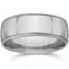 Pompeii3 Milgrain Comfort Fit Wedding Band 14k White Gold Size Selectable In Multi