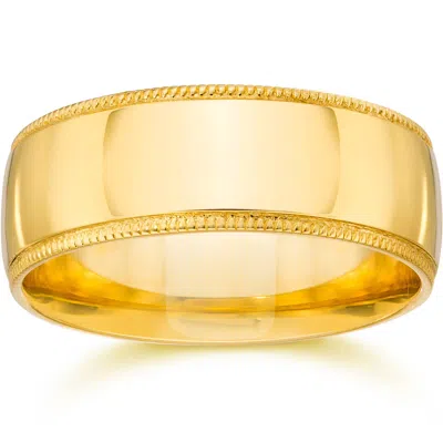 Pompeii3 Milgrain Comfort Fit Wedding Band 14k Yellow Gold Size Selectable In Multi