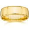 Pompeii3 Milgrain Mens Wedding Band 14k Yellow Gold Size Selectable In Multi