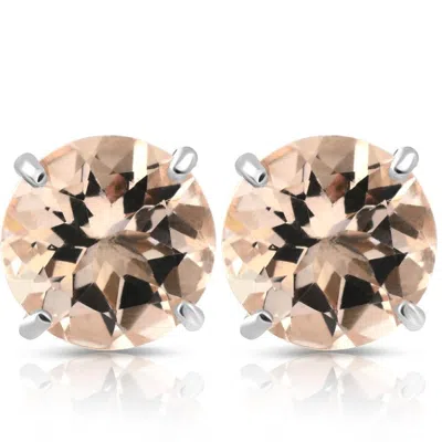 Pompeii3 Morganite Studs Available In 14k White Or Yellow Gold 6mm In Black