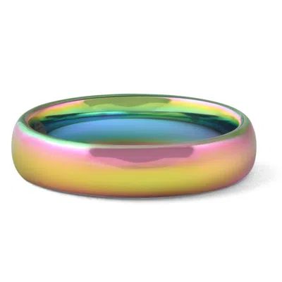 Pompeii3 Multi Color 5mm Comfort Fit Tungsten Ring Wedding Band In Orange