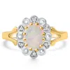 Pompeii3 Oval Opal & Diamond Yellow Gold Ring Size: 6.5