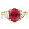 Pompeii3 Oval Ruby & Half Moon Diamond Ring 14k Yellow Gold Lab Grown