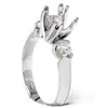 Pompeii3 Pear Shape Diamond Engagement Mount Ring Setting 14k White Gold In Multi