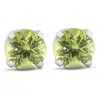 Pompeii3 Peridot Studs 14k White Gold 4mm 1/2ct In Green