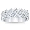 Pompeii3 Platinum 1 1/2ct Diamond Wedding Multi-row Anniversary Ring In Silver