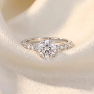Pompeii3 Platinum 1 1/4 Ct Tdw Round Round Cut Diamond Engagement Ring In Gold