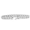 Pompeii3 Platinum 12.58ct Lab Grown Diamond Tennis Bracelet 7" Double Lock Clasp In Silver