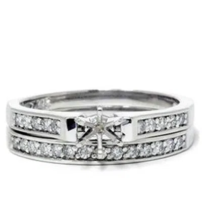 Pompeii3 Platinum 1/3ct Si Diamond Engagement Ring Setting Set In Multi
