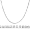 Pompeii3 Platinum 15 3/4ct Diamond Tennis Necklace Lab Grown 17" In Metallic
