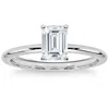 Pompeii3 Platinum 1ct Emerald Cut Diamond Solitaire Engagement Ring Lab Grown In Silver