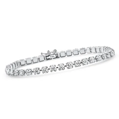 Pompeii3 Platinum 6ct Diamond Tennis Bracelet 7" Lab Grown Size: Medium In Gray