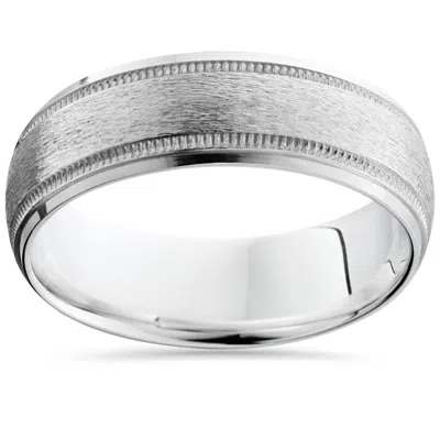 Pompeii3 Platinum 6mm Brushed Ring Men's Wedding Band Size Selectable In Multi