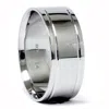 Pompeii3 Platinum 8mm High Polished Double Inlay Band Men's Wedding Ring Size Selectable In Multi