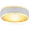 Pompeii3 Platinum & 18k Yellow Gold Hammered Wedding Band In Gold
