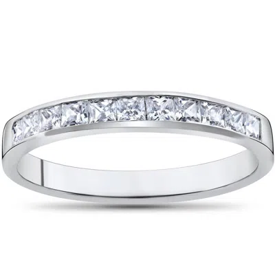 Pompeii3 Princess Cut 1/2ct Diamond Wedding Anniversary 14k Ring White Gold Size Selectable In Multi