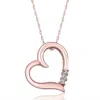 POMPEII3 PRINCESS CUT DIAMOND HEART NECKLACE PENDANT WHITE YELLOW OR ROSE GOLD 3/4" TALL