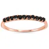 Pompeii3 Rose Gold 1/4ct Treated Black Diamond Wedding Anniversary Ring 14karat In Black