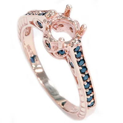 Pompeii3 Rose Gold 1/4ct Vintage Black Diamond Ring Setting 14k