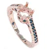 Pompeii3 Rose Gold 1/4ct Vintage Black Diamond Ring Setting 14k In Multi