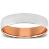 Pompeii3 Rose Gold Two Tone Mens 5mm Dome Wedding Band Plain Polished Ring 10k In Orange