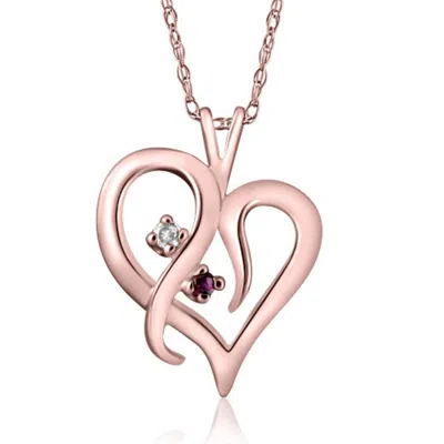 Pompeii3 Ruby & Diamond Necklace Heart Shape Pendant In 14k White, Yellow, Or Rose Gold In Multi