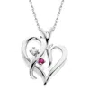 Pompeii3 Ruby & Diamond Necklace Heart Shape Pendant In 14k White, Yellow, Or Rose Gold In Pink