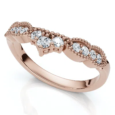 Pompeii3 Serina Diamond Wedding Guard Ring 14k Gold Lab Grown In Purple
