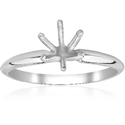 Pompeii3 Six Prong Solitaire Engagement Ring Setting 14k White Gold Size Selectable In Metallic