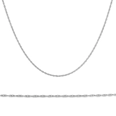Pompeii3 Solid 10k White Gold 18" Dainty Chain With Spring Ring In Multi