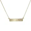 Pompeii3 Solid 14k Yellow Gold Bar Love Pendant Necklace 18" In Multi