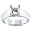 Pompeii3 Solitaire Cathedral Ring 14k White Gold In Silver