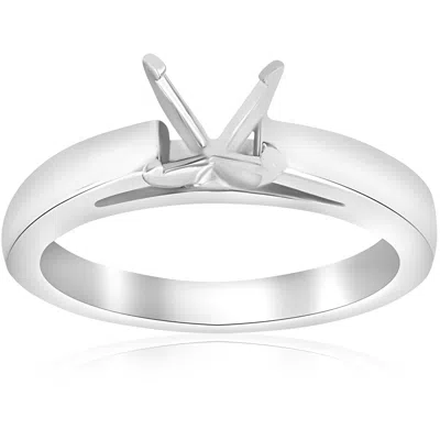 Pompeii3 Solitaire Cathedral Semi Mount Engagement Ring Setting In Silver