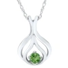 Pompeii3 Solitaire Peridot Pendant 10k White Gold In Multi