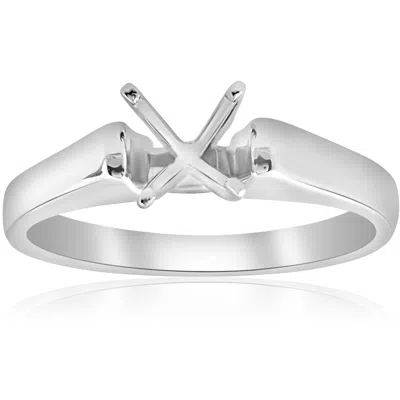 Pompeii3 Solitaire Ring 14k White Gold In Silver