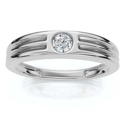 Pompeii3 Stackable Diamond Anniversary Wedding Ring 14k Gold Or Platinum Lab Grown In Metallic