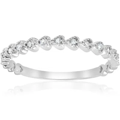 Pompeii3 Stackable Diamond Wedding Ring 14k White Gold In Multi