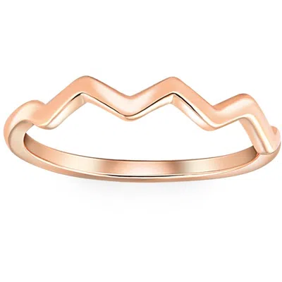 Pompeii3 Stackable Zig Zag Women's Ring Wedding Band In 14k White, Rose, Or Yellow Gold