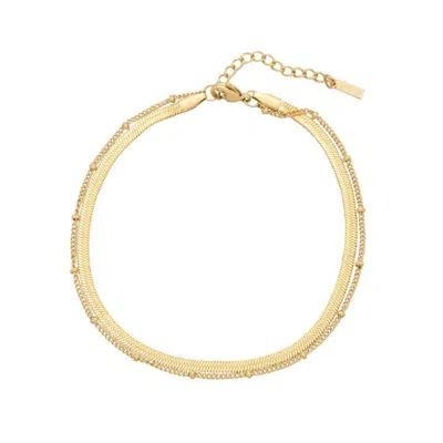 Pompeii3 Stefanie Anklet 18k Gold Plated 9.25" With 1.5" Extender